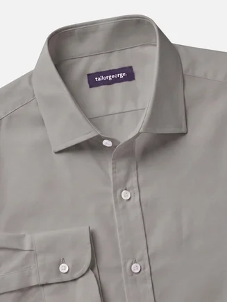 Camisa de popelina lisa marrón