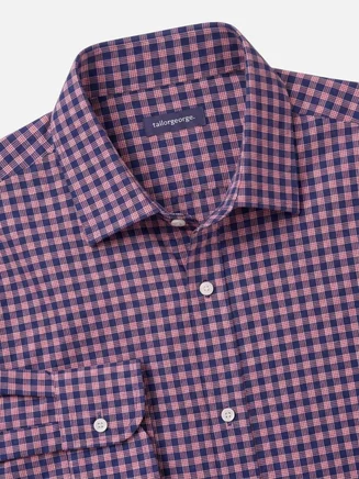 Camisa de twill de cuadros violetas