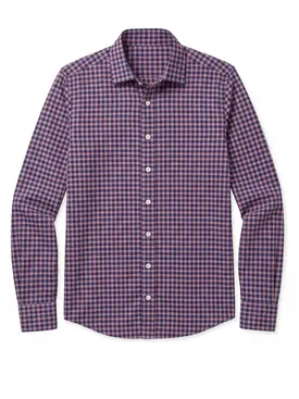 Camisa de twill de cuadros violetas