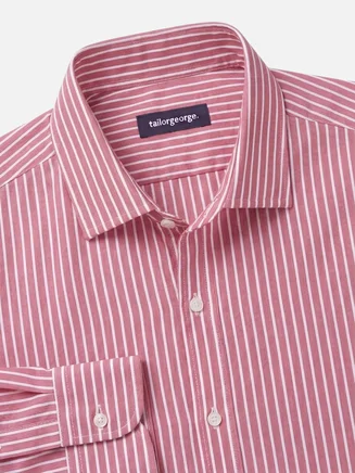 Camisa de popelina con rayas rojas