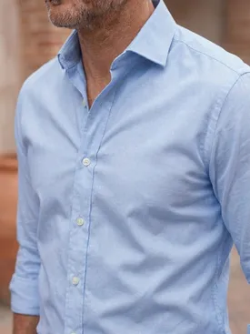 Camisa de chambray azul cielo