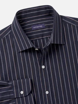 Camisa de popelina con rayas negras
