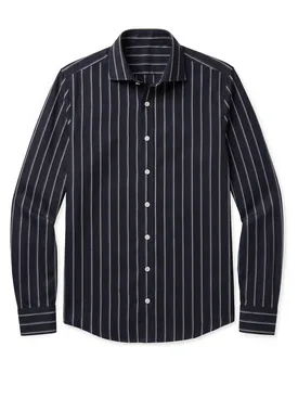 Camisa de popelina con rayas negras