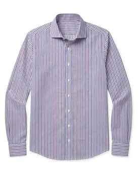 Camisa de popelina con rayas azules